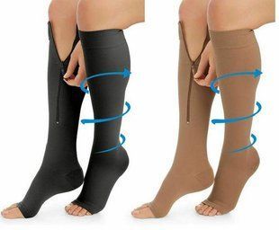 Компресійні гольфи для фіксації щиколоток Zip Sox S/m черный и бежевый SOX20 фото