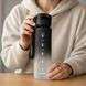 Пляшка для води Spirit 1000 мл градієнт чорно-білий / Пляшка з герметичною кришкою і ремінцем/спортивна пляшка 26X329 фото 10